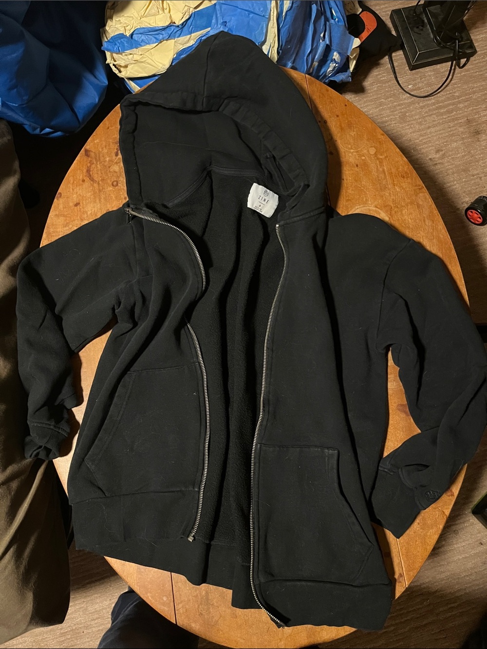 Zine Clothing Black Full-Zip Hooded Windbreaker